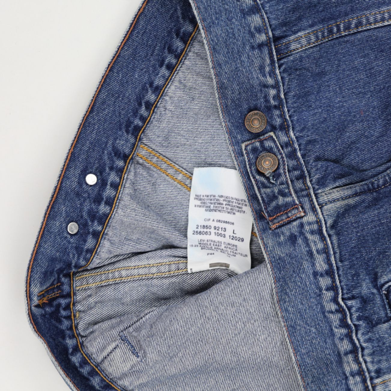 Levi Strauss Signature Men's Classic Blue Denim Jacket Size L Cotton Vintage