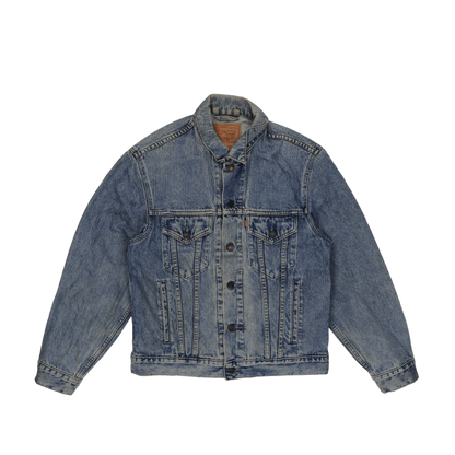 Levi's Vintage Custom Painted Pin-Up Girl Denim Jacket Light Blue Size S Cotton Denim