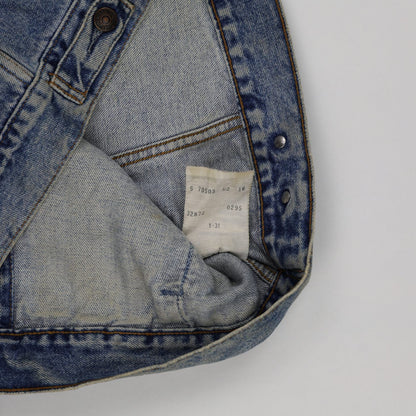 Levi's Vintage Custom Painted Pin-Up Girl Denim Jacket Light Blue Size S Cotton Denim