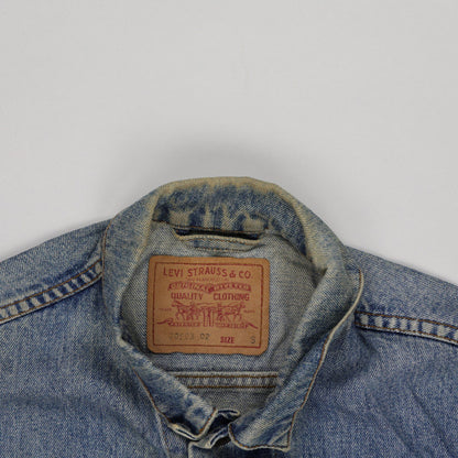 Levi's Vintage Custom Painted Pin-Up Girl Denim Jacket Light Blue Size S Cotton Denim