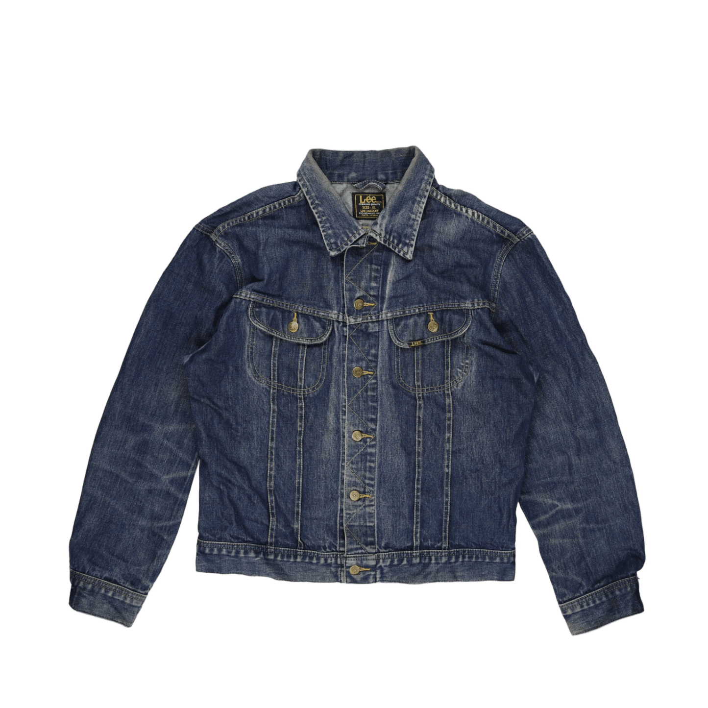Lee Vintage Blue Denim Jacket XL Cotton Collared
