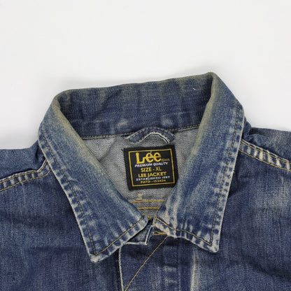 Lee Vintage Blue Denim Jacket XL Cotton Collared