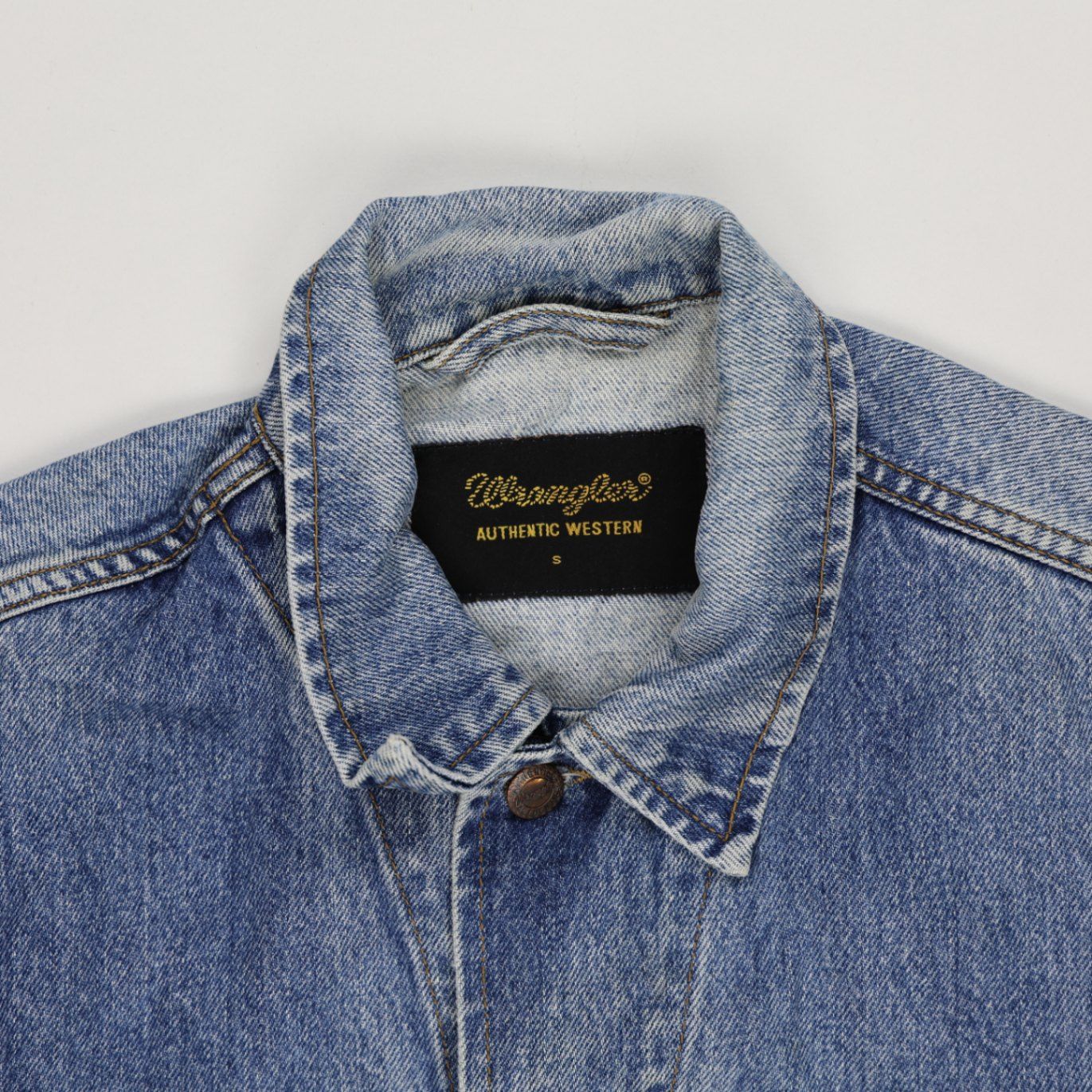 Wrangler Authentic Western Denim Jacket Blue Small Cotton Denim Vintage