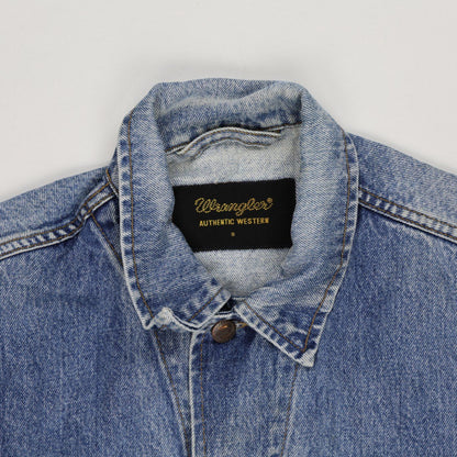 Wrangler Authentic Western Denim Jacket Blue Small Cotton Denim Vintage
