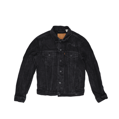 Levi's Black Denim Trucker Jacket Small 100 Cotton Classic Collar