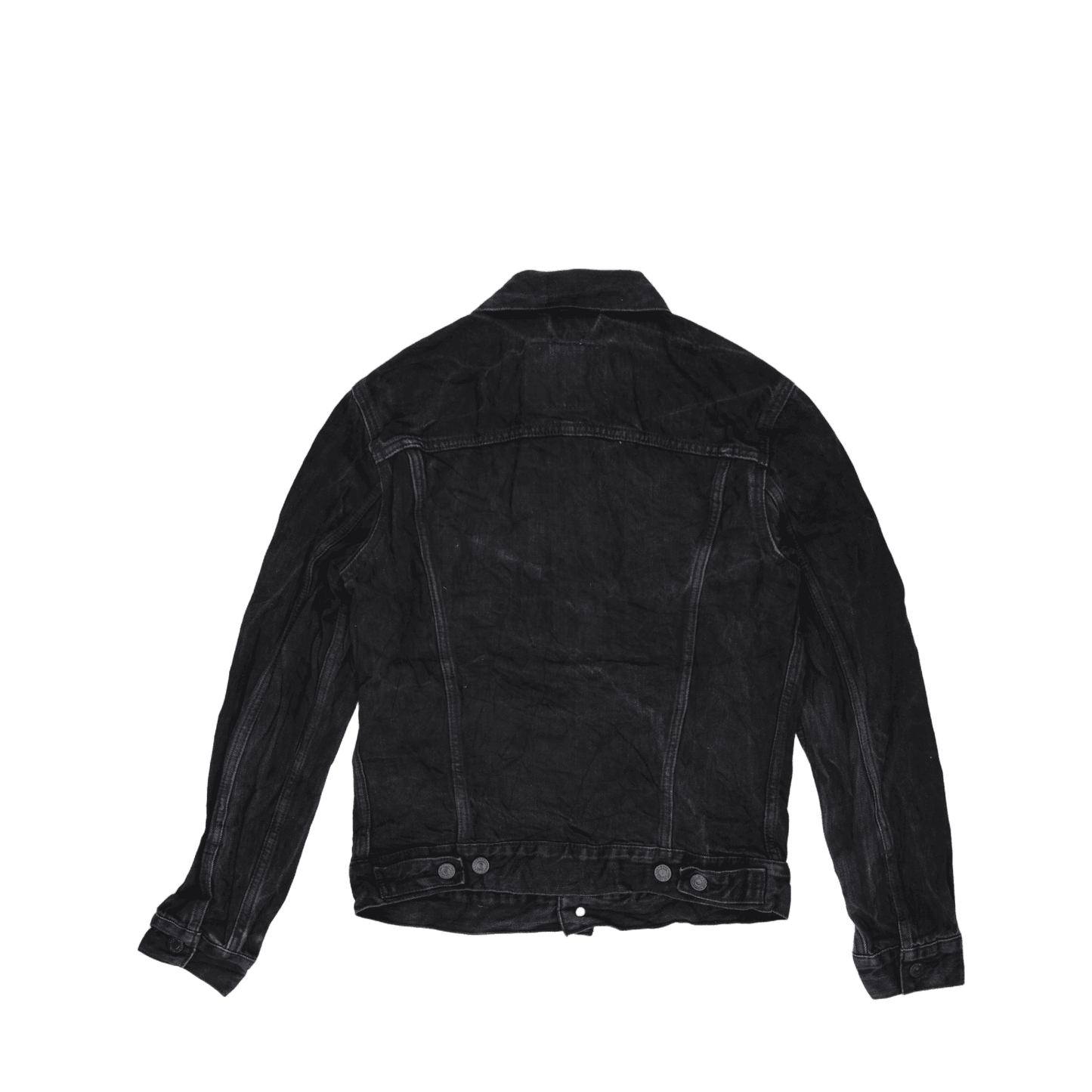 Levi's Black Denim Trucker Jacket Small 100 Cotton Classic Collar