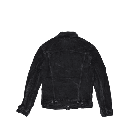 Levi's Black Denim Trucker Jacket Small 100 Cotton Classic Collar