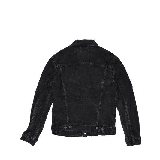Levi's Black Denim Trucker Jacket Small 100 Cotton Classic Collar