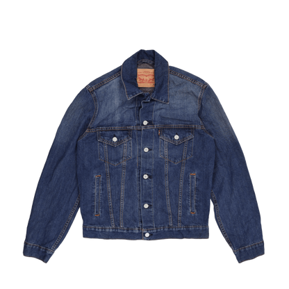 Levi's Classic Blue Denim Trucker Jacket Medium 100 Cotton Collared