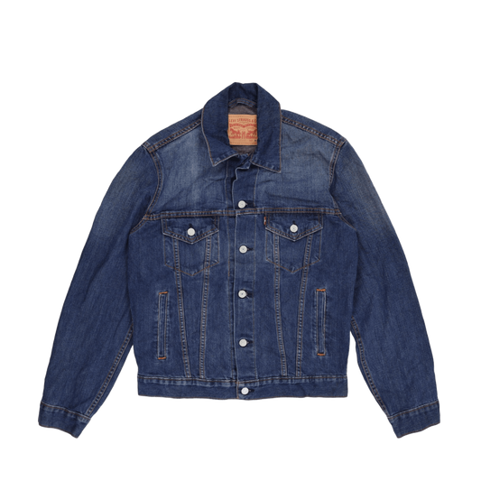 Levi's Classic Blue Denim Trucker Jacket Medium 100 Cotton Collared