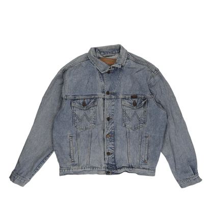Wrangler Vintage Light Blue Denim Jacket Large 100 Percent Cotton Mens Collared