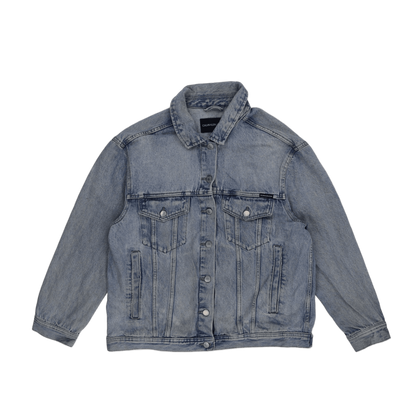 Calvin Klein Jeans Light Blue Denim Trucker Jacket Large 100 Percent Cotton Vintage