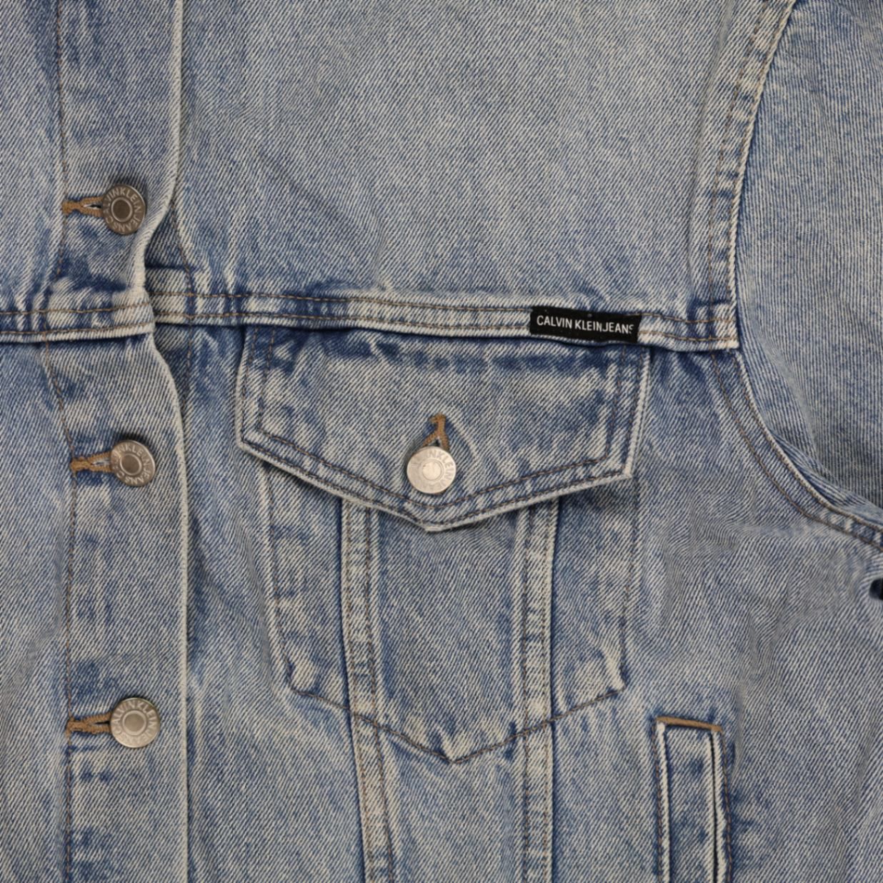Calvin Klein Jeans Light Blue Denim Trucker Jacket Large 100 Percent Cotton Vintage
