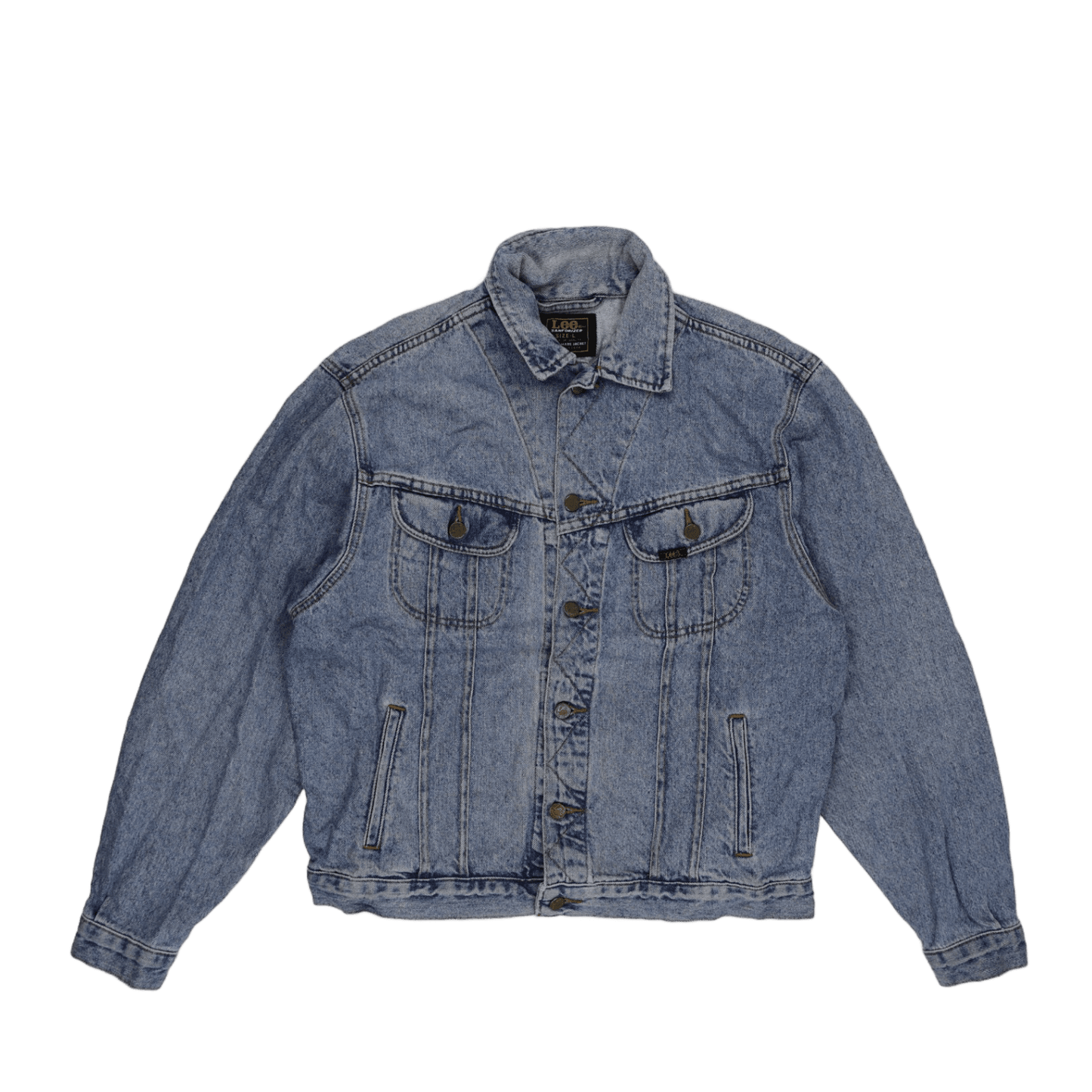 Lee Vintage Light Blue Denim Jacket Large Cotton Denim Collared