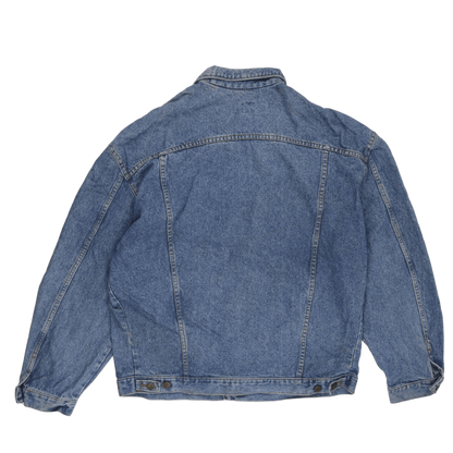 Lee Vintage Blue Denim Jacket Unisex Size L Cotton 90s Style Collared