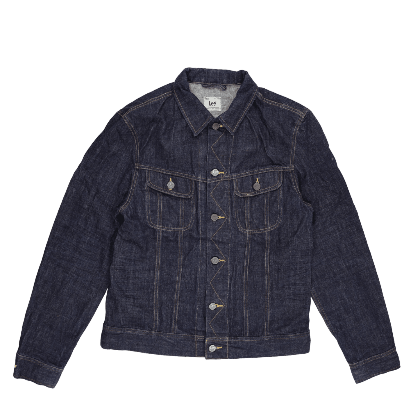 Lee Men's Indigo Blue Denim Jacket Size M 100% Cotton Collared