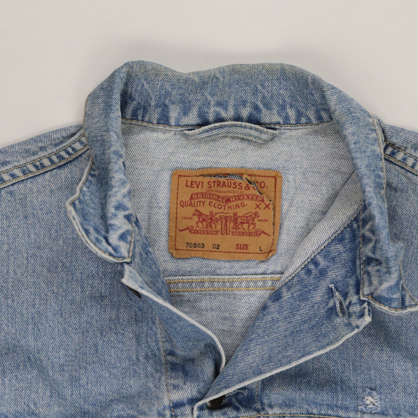 Levi's Vintage 70503 Light Blue Trucker Denim Jacket Large Cotton Denim Unisex