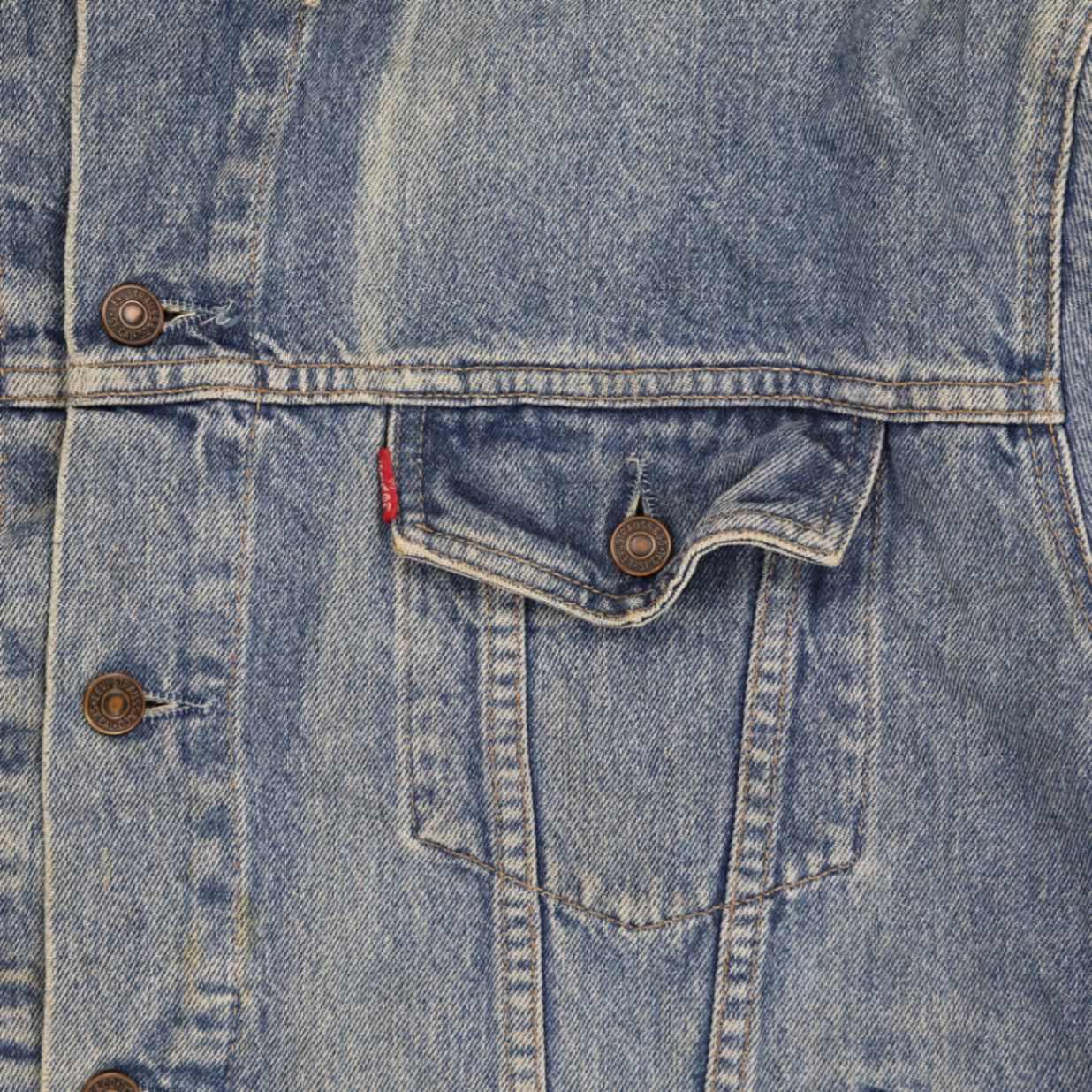 Levi's Vintage 70503 XL Blue Denim Jacket 100 Percent Cotton Unisex Collared Style