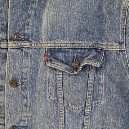Levi's Vintage 70503 XL Blue Denim Jacket 100 Percent Cotton Unisex Collared Style