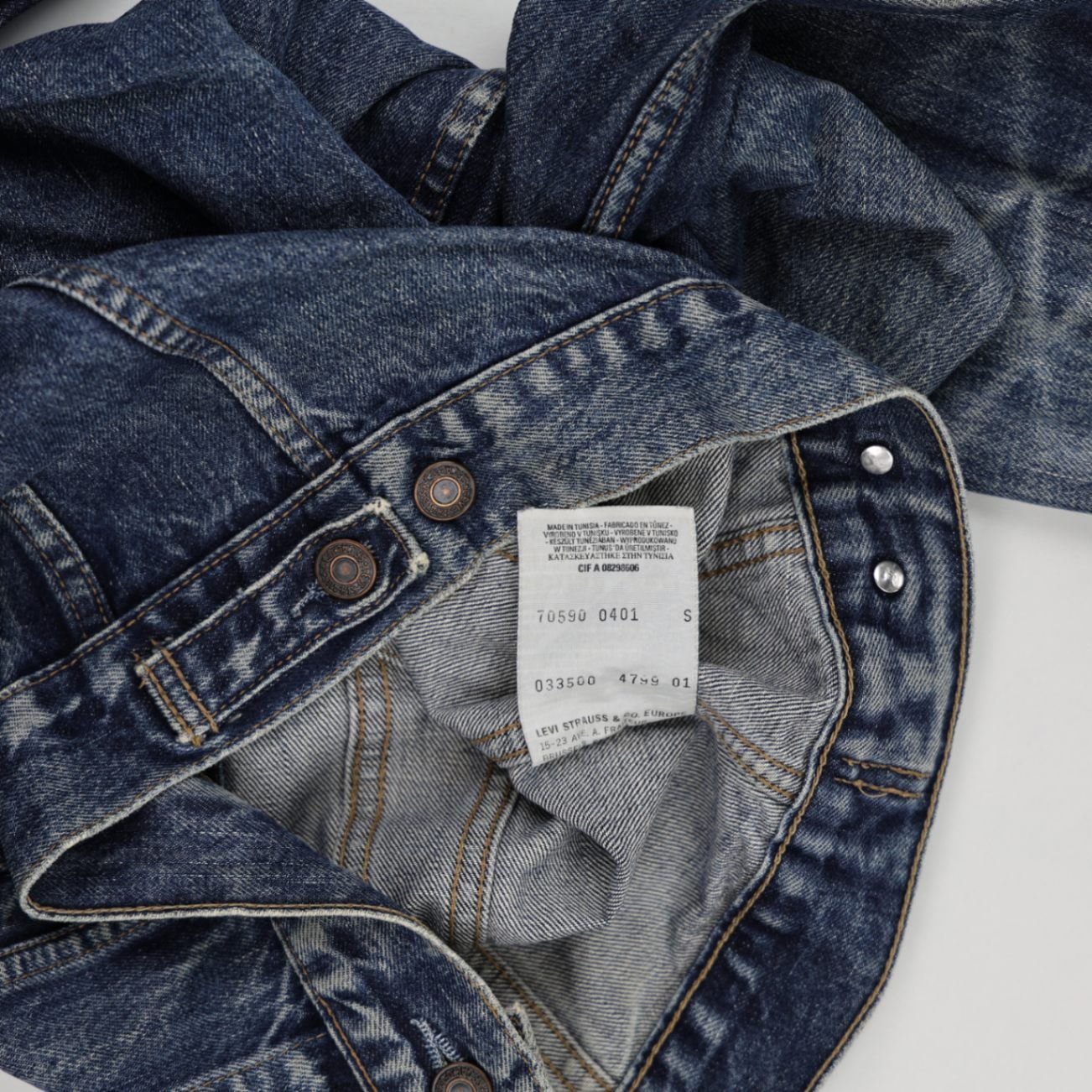 Levi's Vintage Denim Jacket Blue Small Cotton Denim Collared