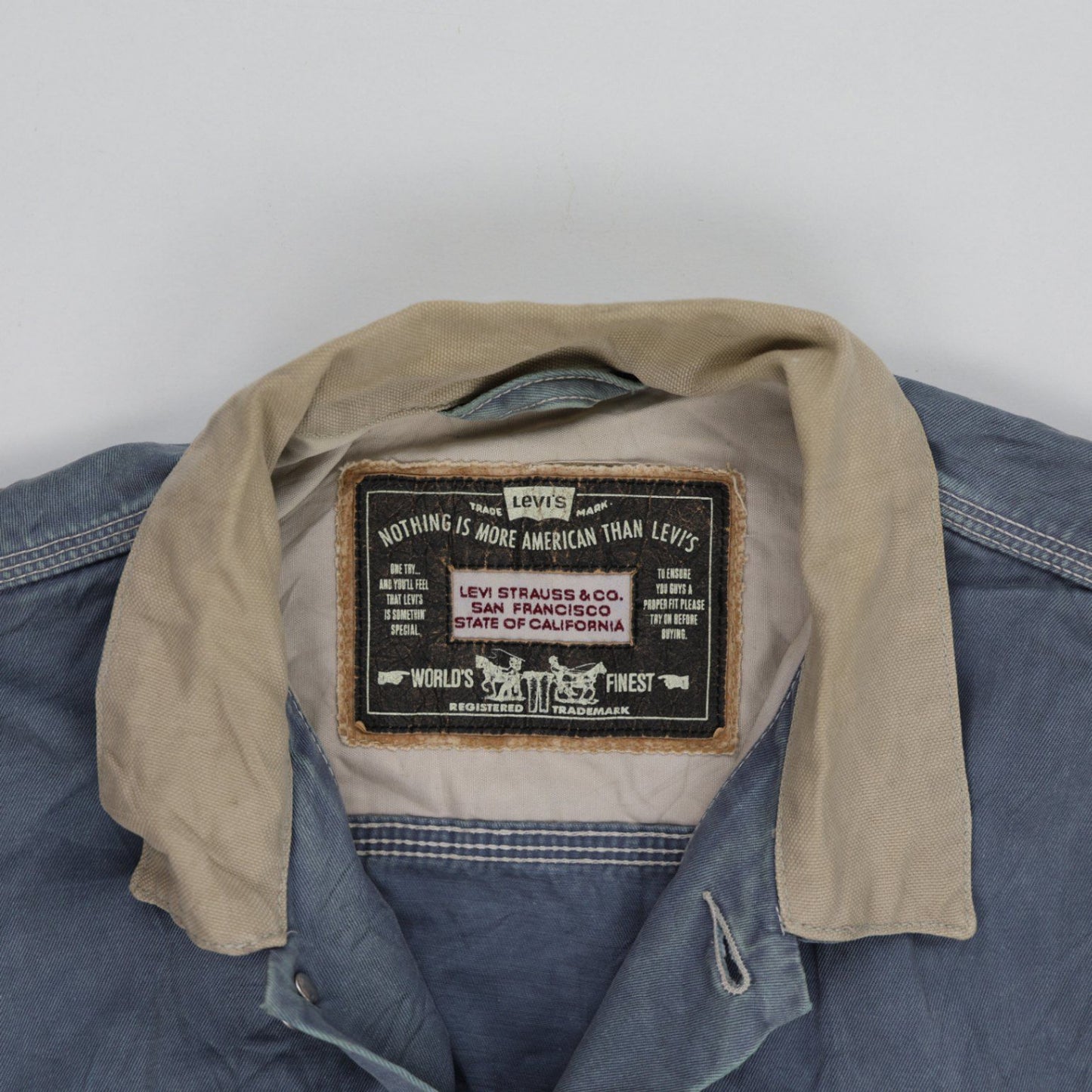 Levi's Vintage Blue Denim Jacket Large Cotton Denim Collared