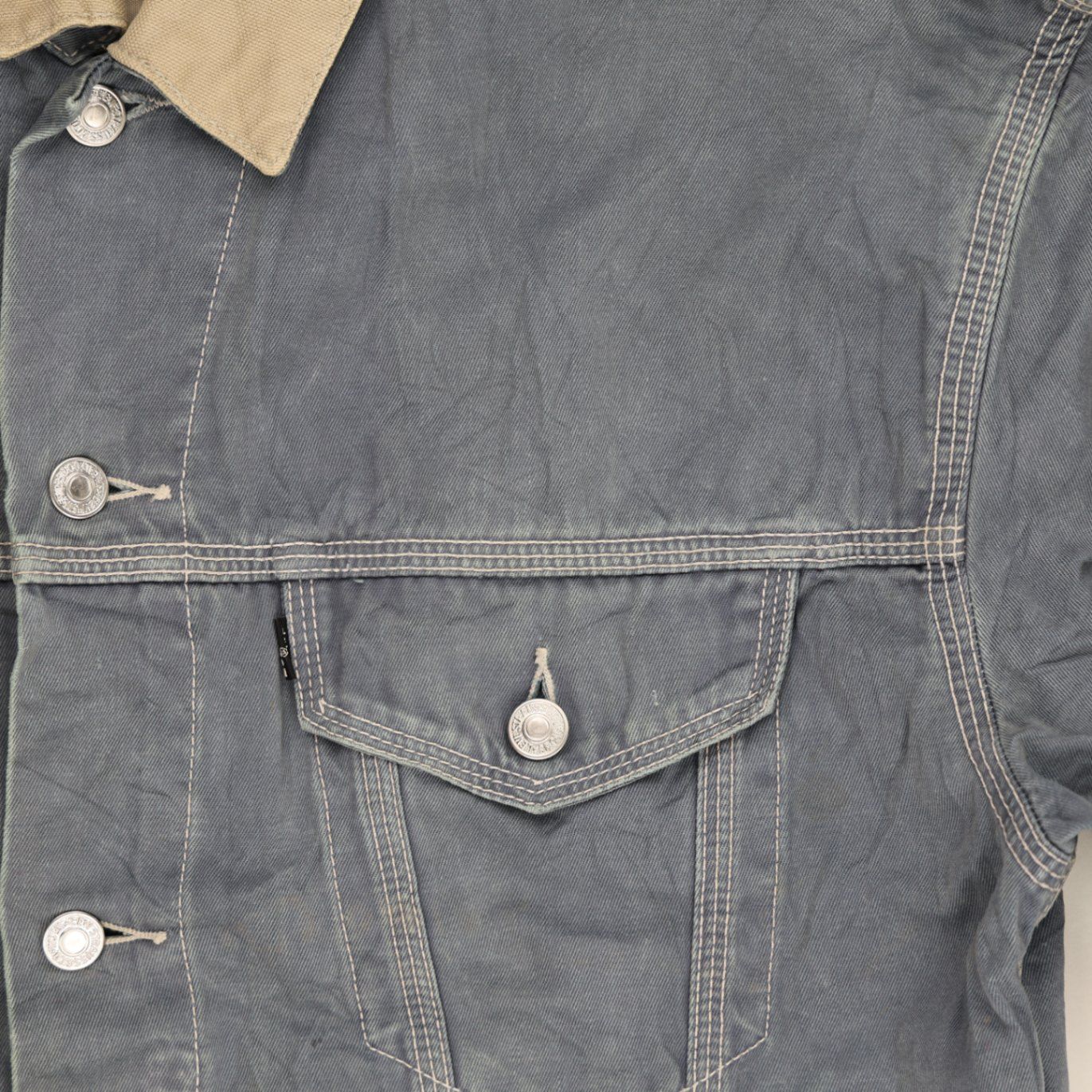 Levi's Vintage Blue Denim Jacket Large Cotton Denim Collared