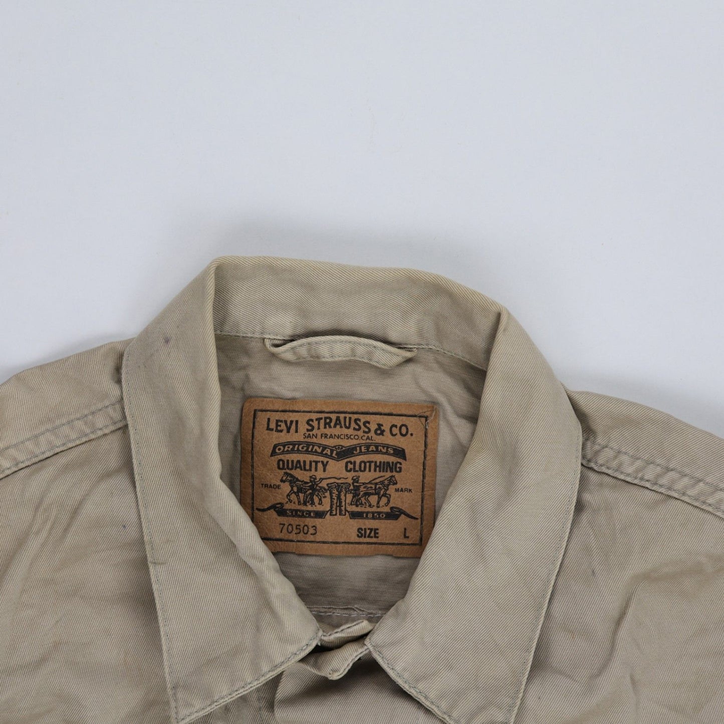 Levi's Vintage 70503 Beige Cotton Trucker Jacket Size Large