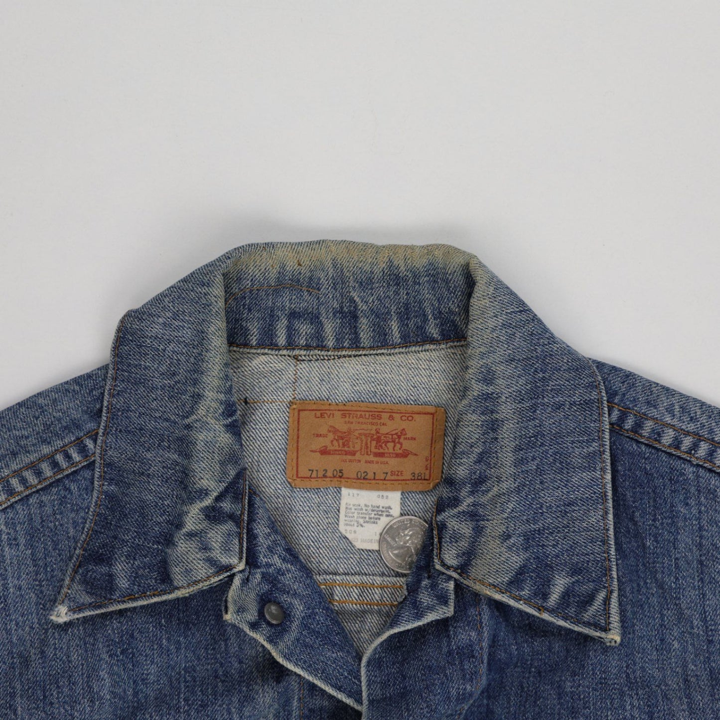 Levi's Vintage Blue Sleeveless Denim Gilet Jacket Size 36L Medium Cotton