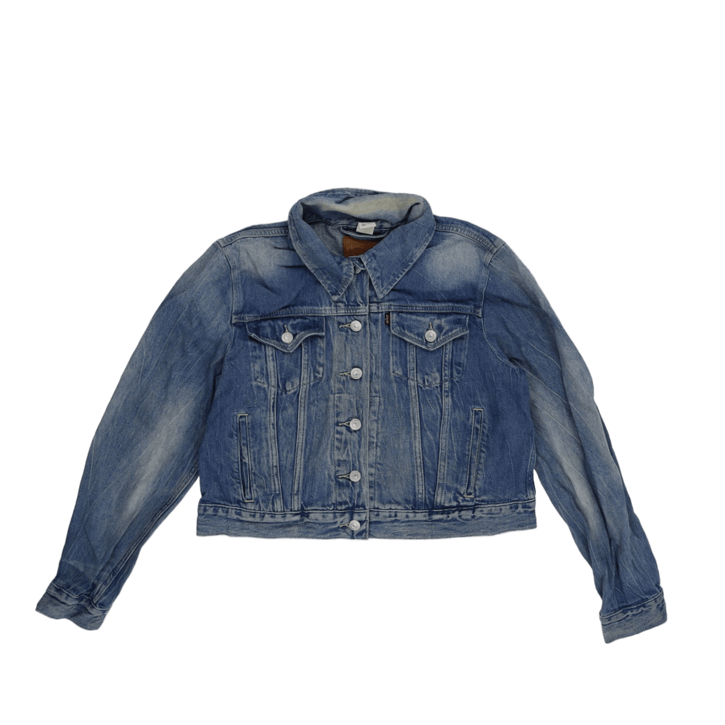 Levi's Vintage Blue Denim Trucker Jacket Medium 100 Percent Cotton Collared