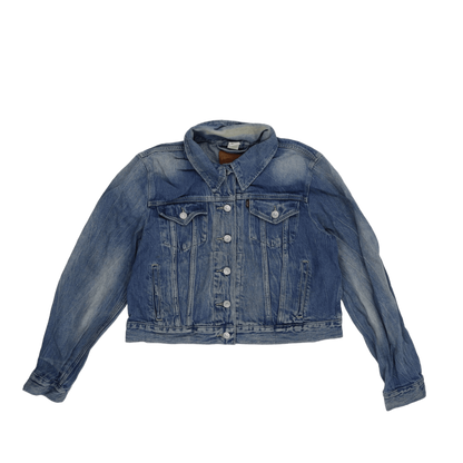 Levi's Vintage Blue Denim Trucker Jacket Medium 100 Percent Cotton Collared