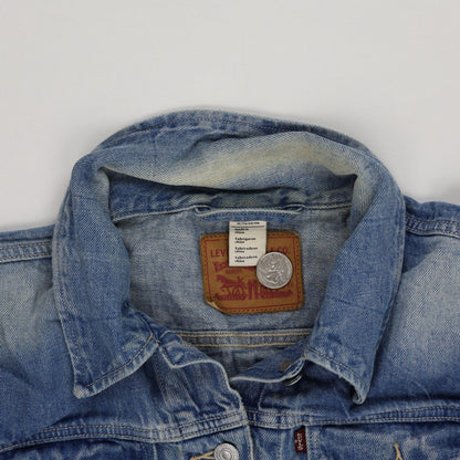 Levi's Vintage Blue Denim Trucker Jacket Medium 100 Percent Cotton Collared