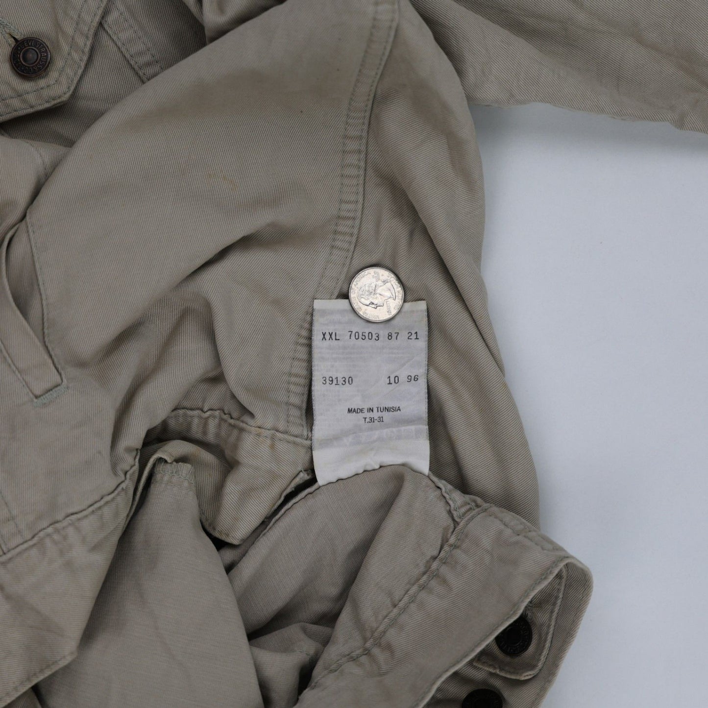 Levi's Vintage 70503 Beige Denim Jacket XXL Cotton Collared