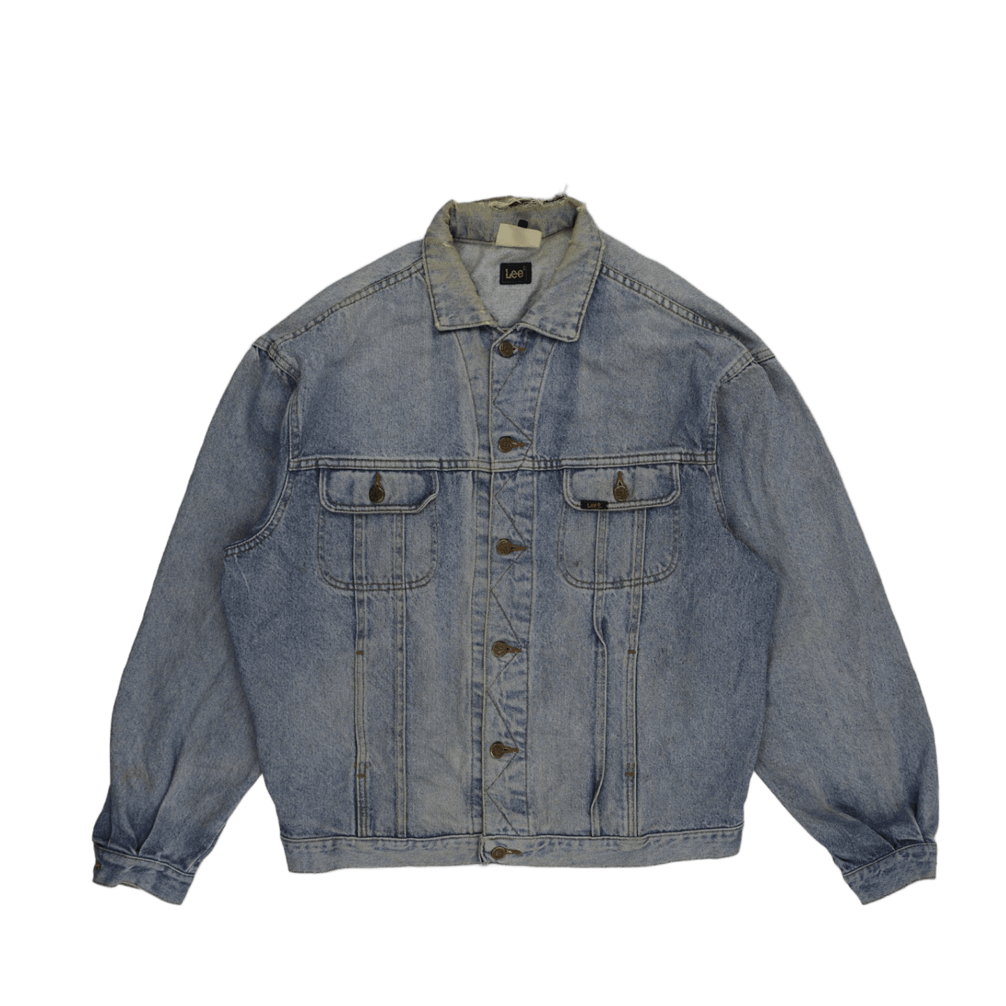 Lee Vintage Light Blue Denim Jacket Large Cotton Denim Collared