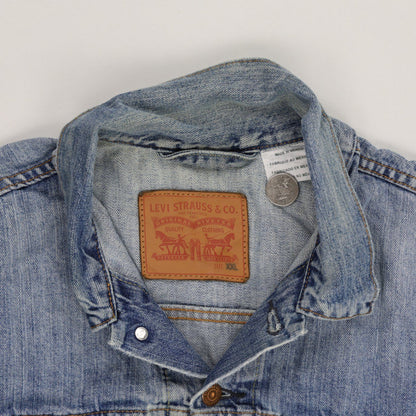 Levi's Vintage Blue Denim Trucker Jacket XXL 100% Cotton Collared