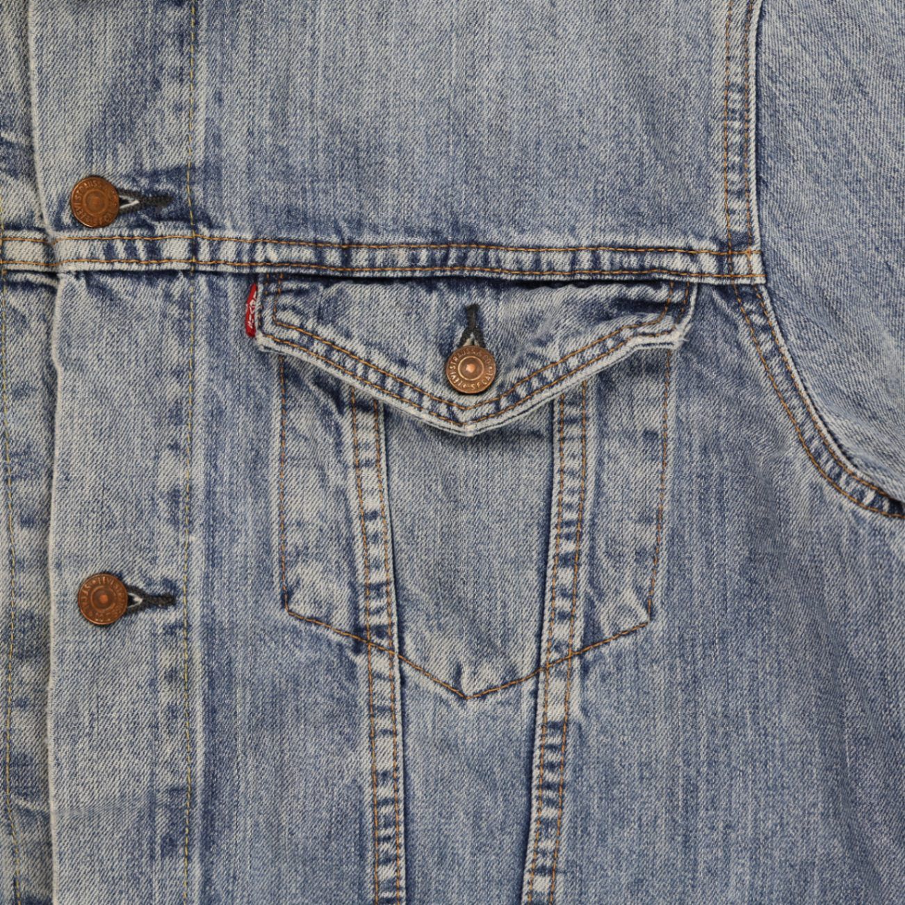Levi's Vintage Blue Denim Trucker Jacket XXL 100% Cotton Collared