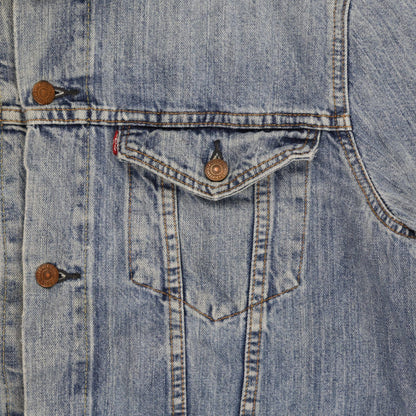 Levi's Vintage Blue Denim Trucker Jacket XXL 100% Cotton Collared