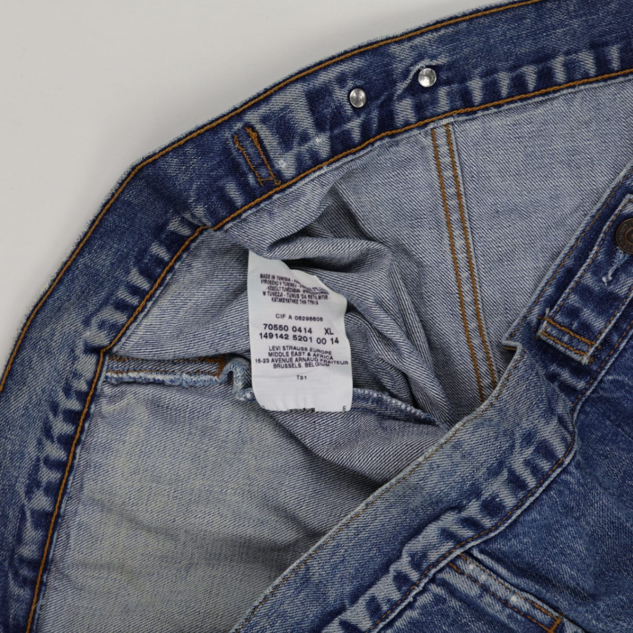 Levi's Vintage 70550 04 Denim Jacket Blue XL Cotton Trucker Collared