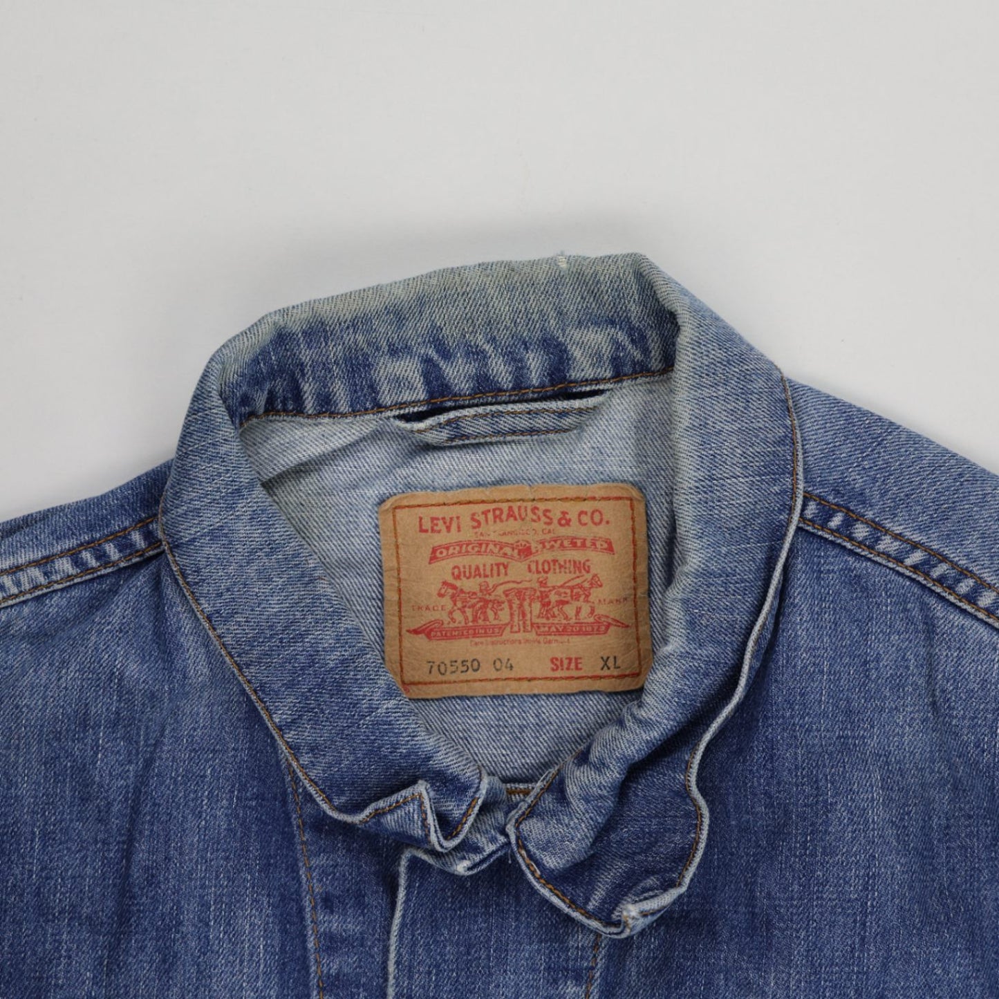 Levi's Vintage 70550 04 Denim Jacket Blue XL Cotton Trucker Collared