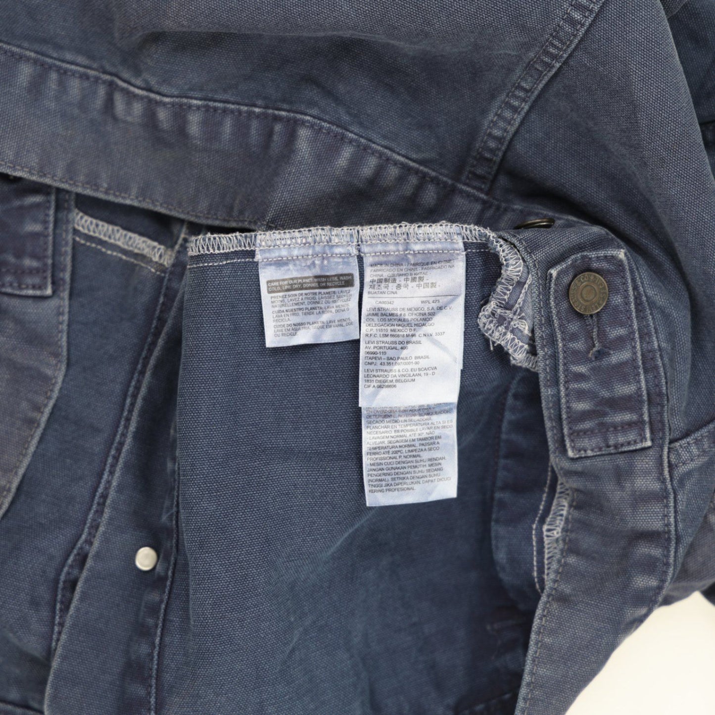 Levi's Vintage Blue Denim Jacket XXL 100% Cotton Collared