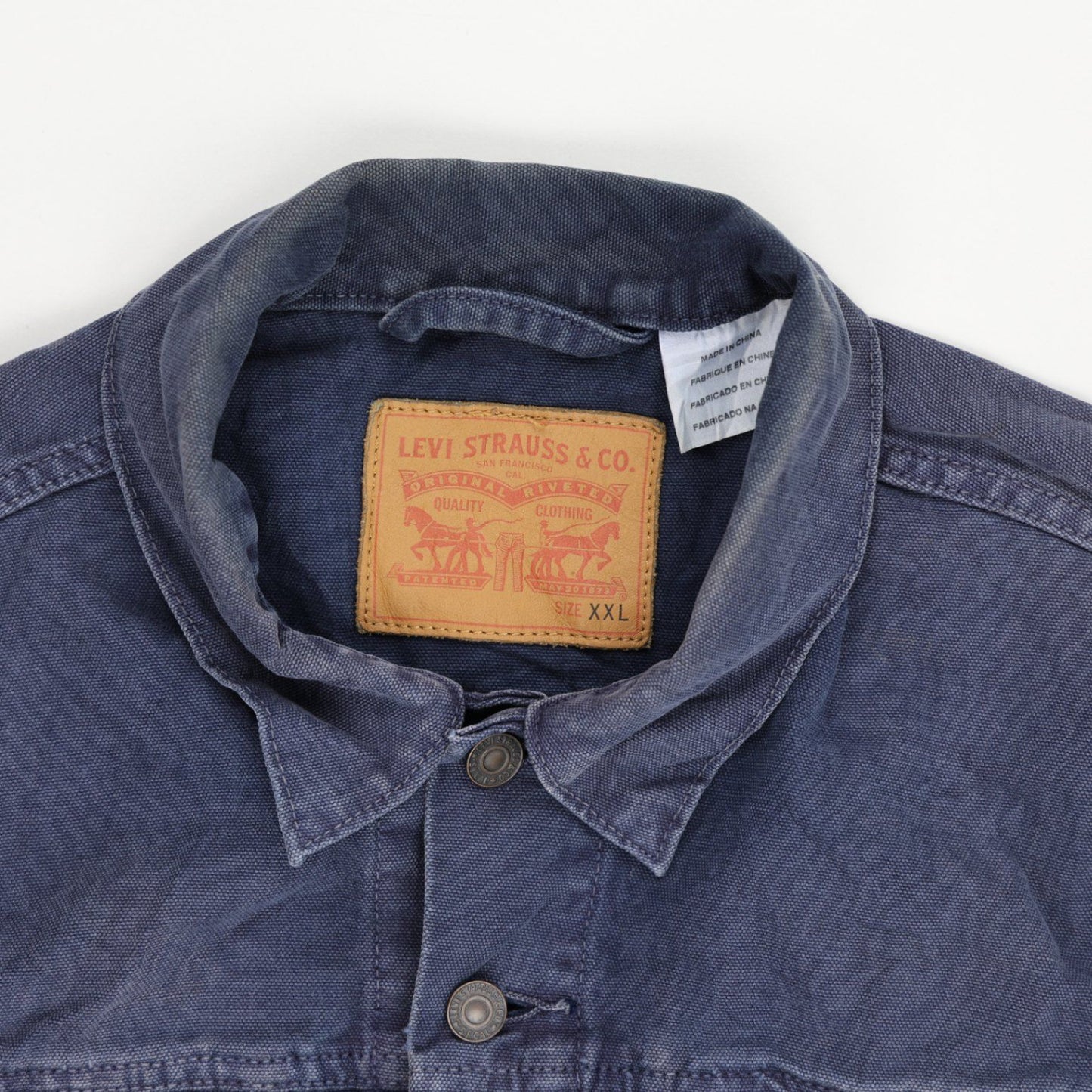 Levi's Vintage Blue Denim Jacket XXL 100% Cotton Collared