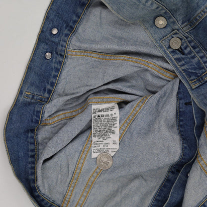 Levi's Vintage 72553 XXL Light Blue Denim Trucker Jacket 100% Cotton Collared