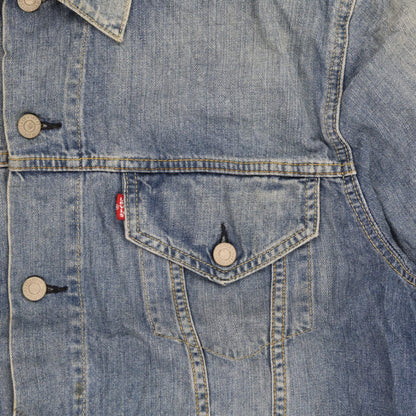 Levi's Vintage 72553 XXL Light Blue Denim Trucker Jacket 100% Cotton Collared