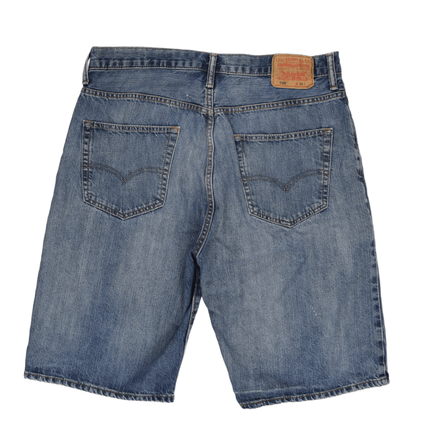 Levi's 569 Loose Straight Denim Shorts Blue W36 100 Percent Cotton Vintage Pre-Owned