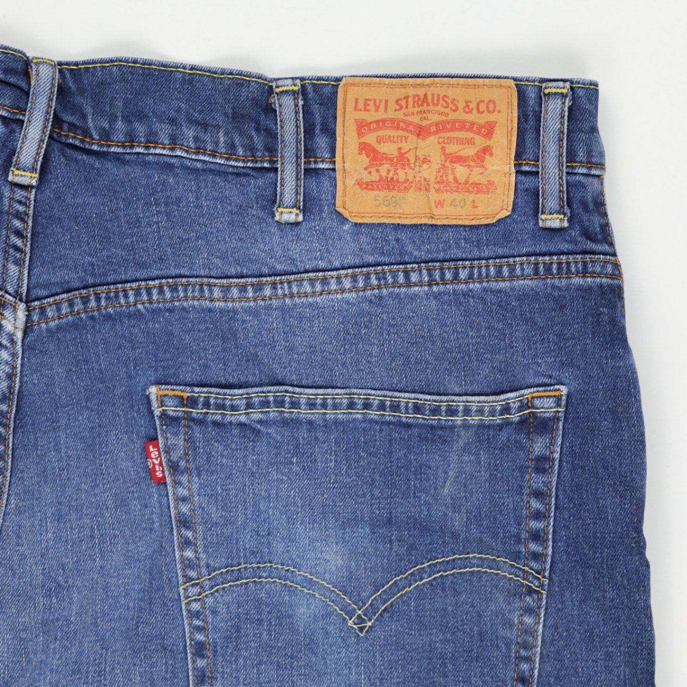 Levi's 569 Loose Fit Blue Denim Shorts W40 Extra Large Cotton