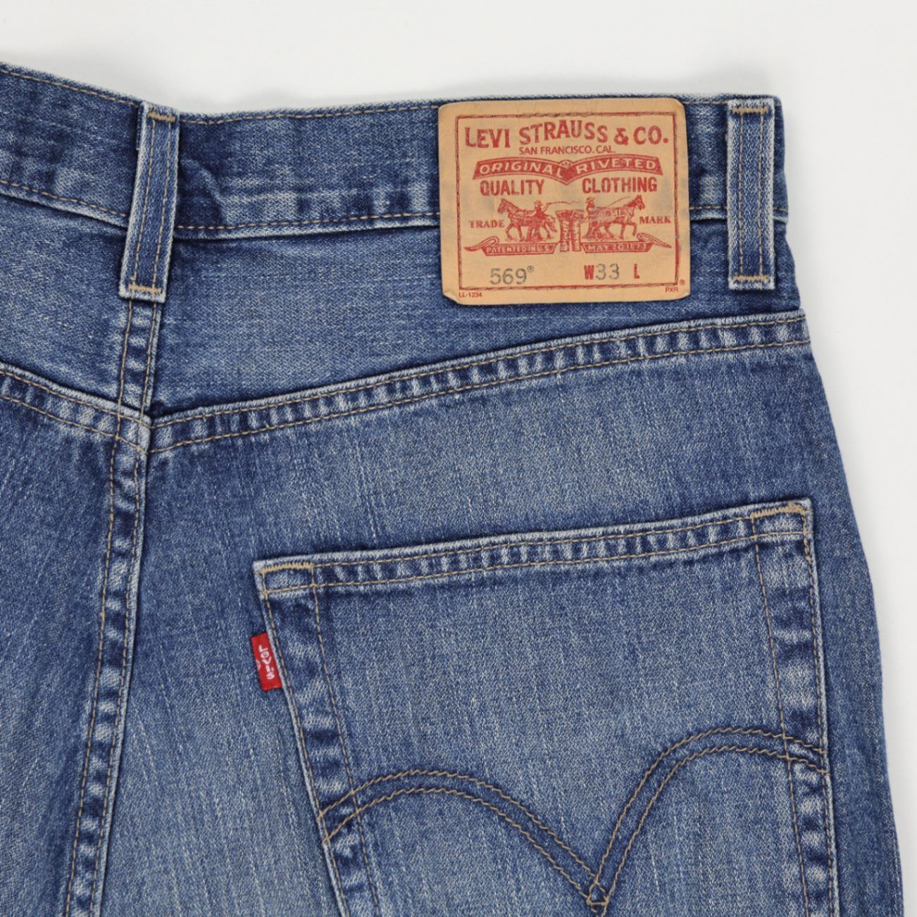 Levi's 569 Vintage Loose Fit Denim Shorts Blue W33 100% Cotton