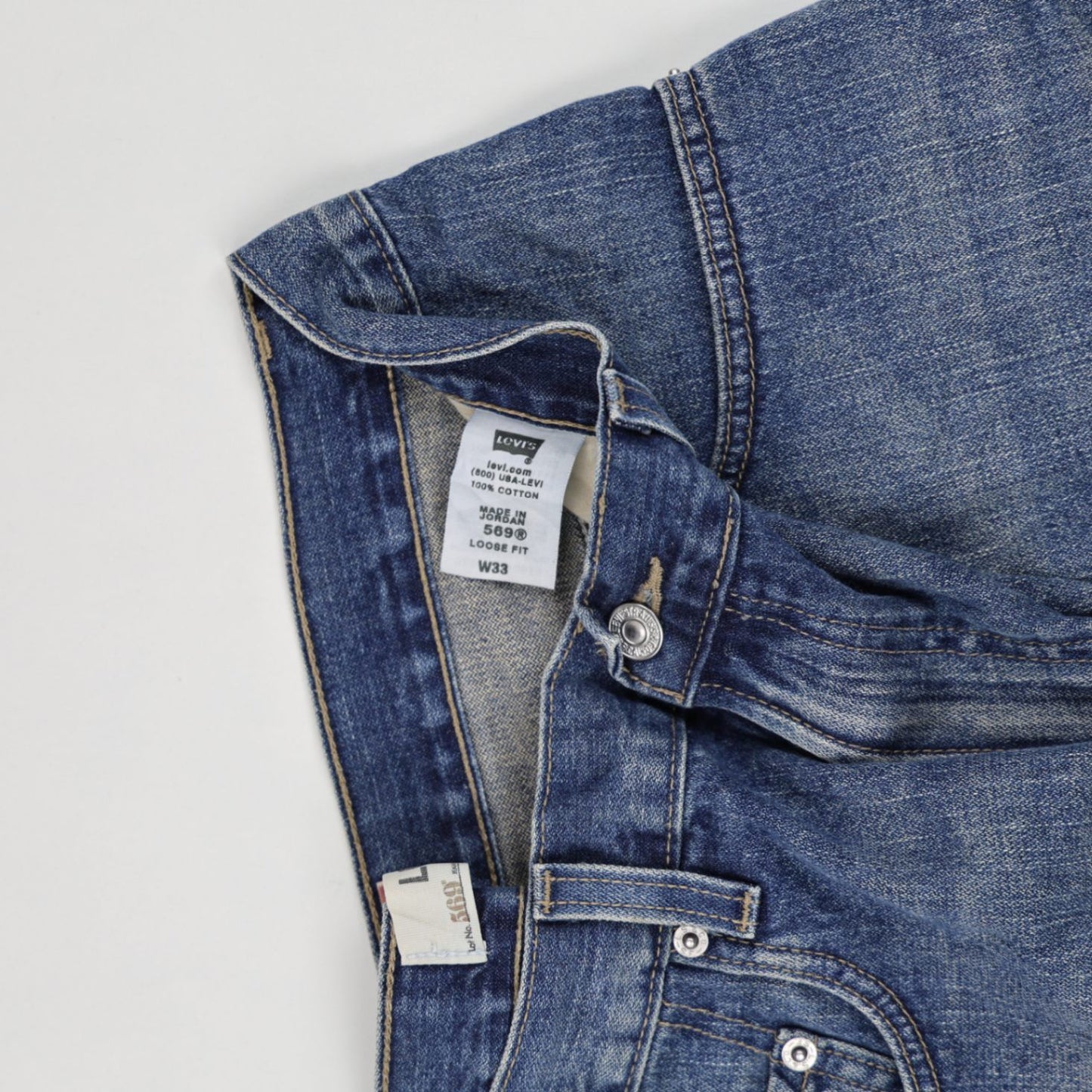 Levi's 569 Vintage Loose Fit Denim Shorts Blue W33 100% Cotton
