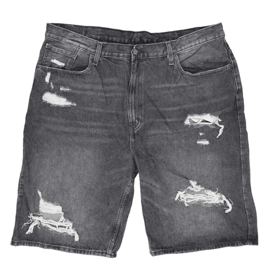 Levi's 569 Distressed Black Denim Shorts W40 Cotton Casual Vintage Urban