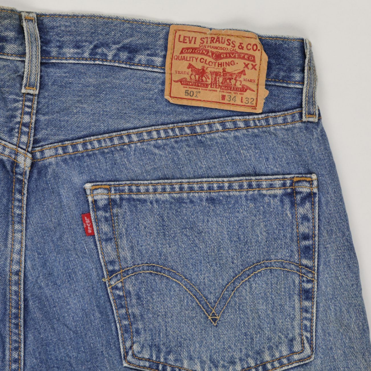 Levi's 501 Vintage Blue Denim Cut-Off Shorts W34 L32 100% Cotton Men's