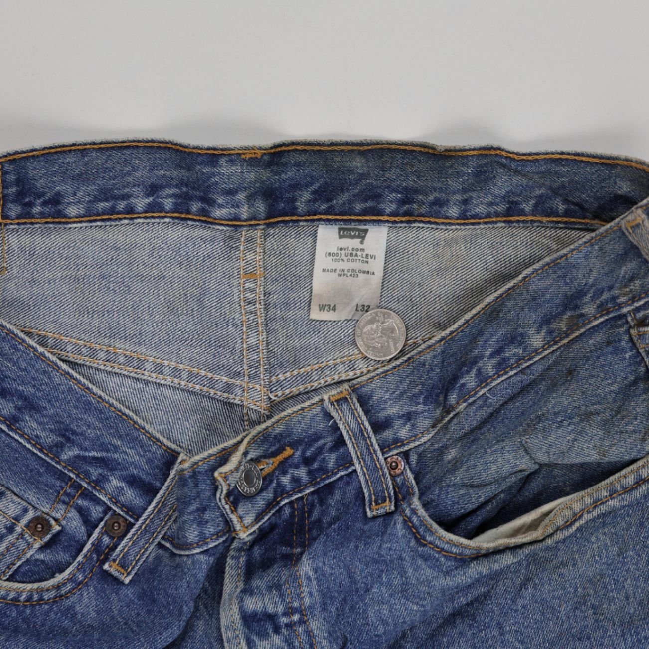 Levi's 501 Vintage Blue Denim Cut-Off Shorts W34 L32 100% Cotton Men's