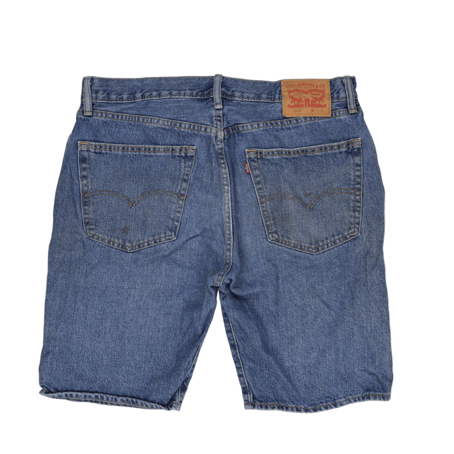 Levi's 505 Vintage Denim Shorts Blue W36 9 Inch Inseam 100 Percent Cotton